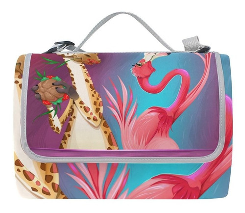 Florencia Jirafa Flamingo Pajaro Manta Picnic Plegable Al