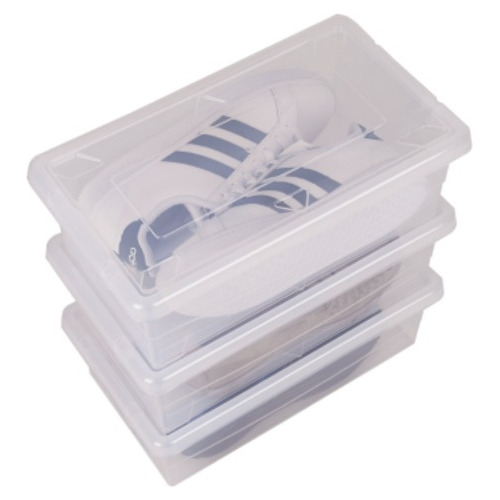 Caja Organizadora De Zapatos Plastica X3unid Apilables 38x22
