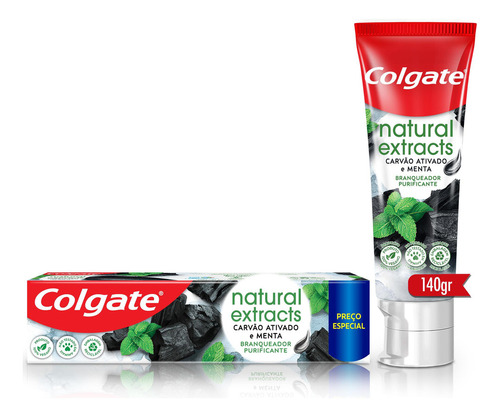 Colgate Natural Extracts Creme Dental Carvão Ativado E Menta 140g 