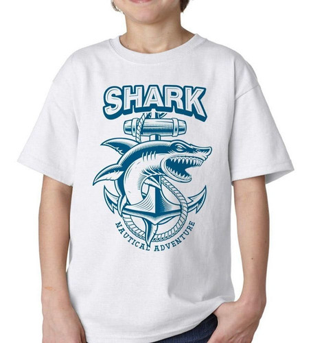 Remera De Niño Shark Tiburon Ancla Nautical Adventure