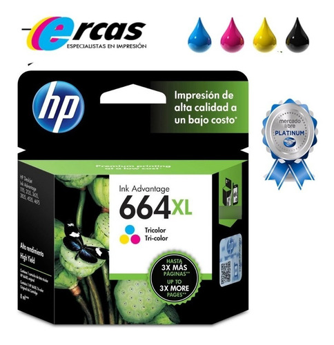 Imagen 9 de 10 de Cartucho Hp 664xl Color Original Para 2135 3635 4535 4675