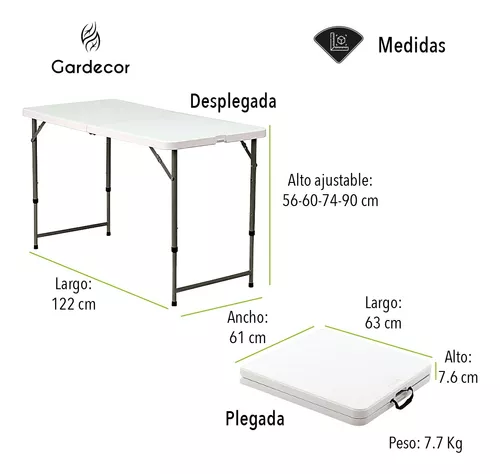 Mesa Plegable - 1,22 mts. - ProductShop