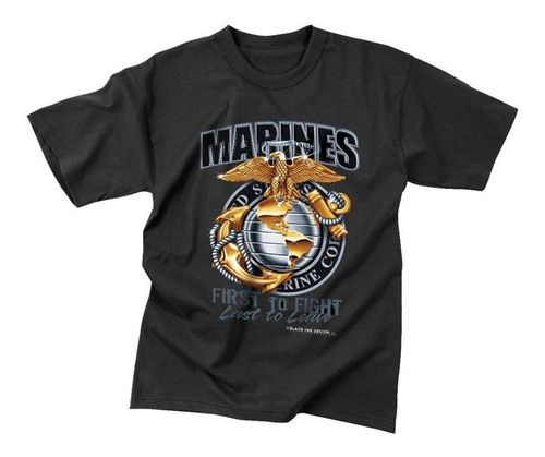 Camiseta Rothco Estampada Black Ink Marines First  En Remate