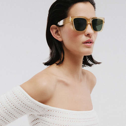 Lentes De Sol B+d Vind Protección Uv 400 Vainilla Brillante Lente Verde