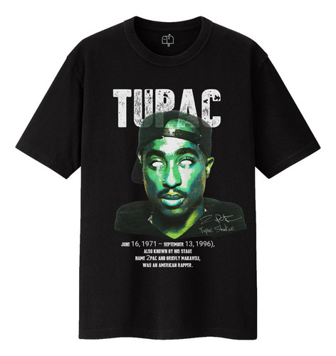 Tupac Hip Hop Rap Playera Negra Unisex Streetwear 2pac