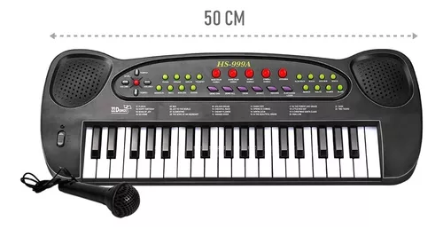 Brinquedo Piano Teclado Infantil Microfone Cantar Musica em