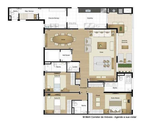 Imagem 2 de 30 de Apartamento Com 3 Dormitórios À Venda Com 350.03m² Por R$ 2.200.000,00 No Bairro Água Verde - Curitiba / Pr - M2av-qter