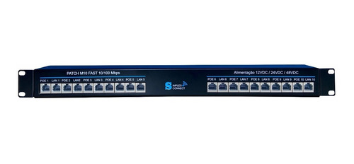 Patch Panel Poe 10 Portas Blindada 12v/24v/48v - Fast