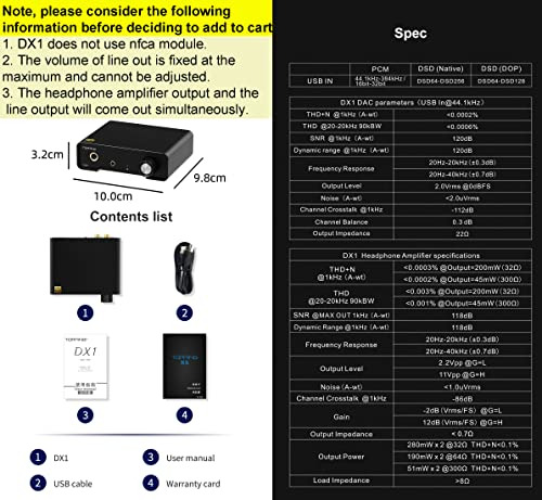 Combinación De Miniamplificadores Dac Estéreo Topping Dx1, 2