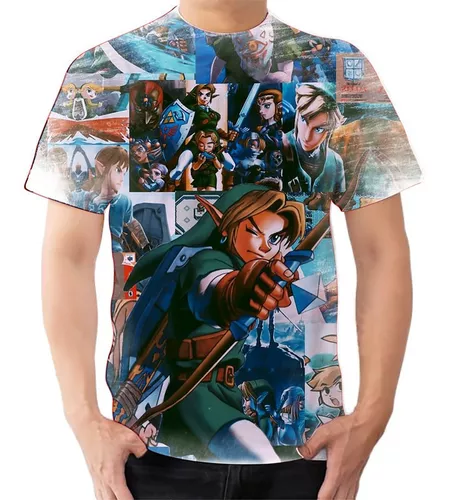 Camiseta masculina Legends Never Die Link Zelda Arte Camisa Blusa