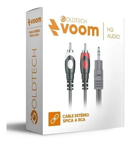 Imagen 2 de 6 de Cable Auxiliar Goldtech Plug 3.5 Spica 2 Rca 1.5mt