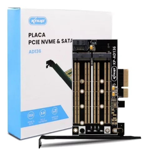 Placa/adaptador Pci-e Ssd M.2 Nvme E M.2 Sata Knup Kp-ad136