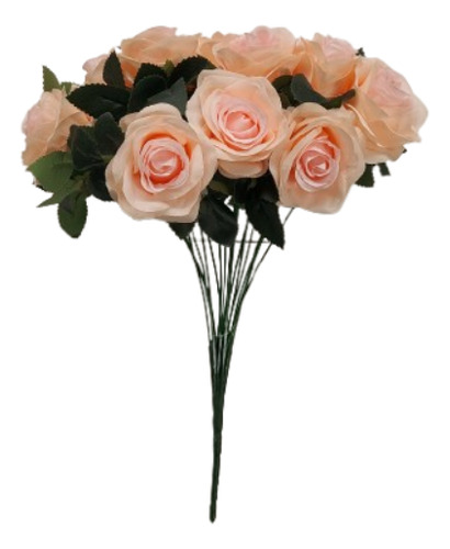 24 Ramos De Rosas Artificial, Decoración, Eventos, Mayoreo Rosa Claro