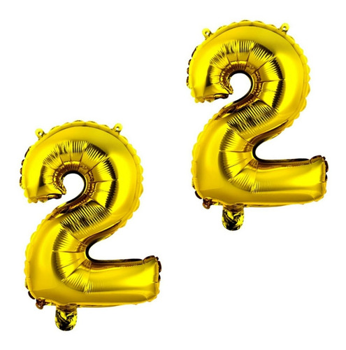 22 - Balão Metalizado Dourado Médio 40 Cm Para Ano Novo