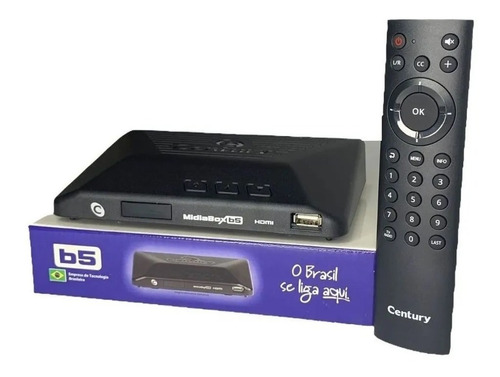 Receptor Digital Century Midiabox B5+ Hd Tv Midia Box Ku E C