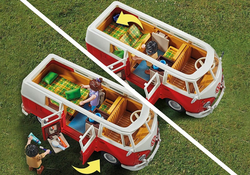 Imagen 6 de 9 de Furgoneta Volkswagen T1 Playmobil Equipada Camping - 70176