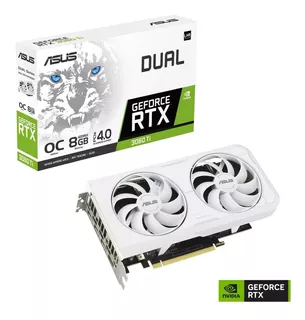 Tarjeta de video Nvidia Asus Dual GeForce RTX 30 Series RTX 3060 Ti DUAL-RTX3060TI-O8GD6X-WHITE OC Edition 8GB