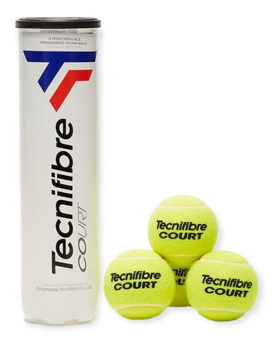 Tubo X4 Pelotas De Tenis Tecnifibre Court All Court - Olivos