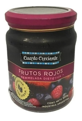 Mermeladas Con Stevia Frutos Rojos Cuarto Creciente 280g