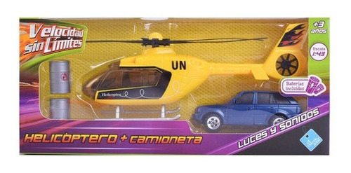 Helicóptero Con Luz Y Sonido Mas Vehículo El Duende Azul