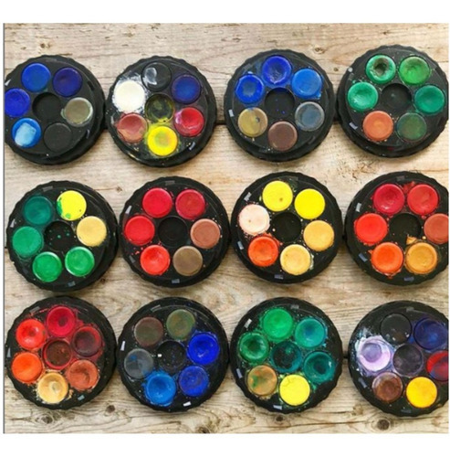 24 Acuarelas Kohinoor Disco Pastillas Redonda Circular Gamas