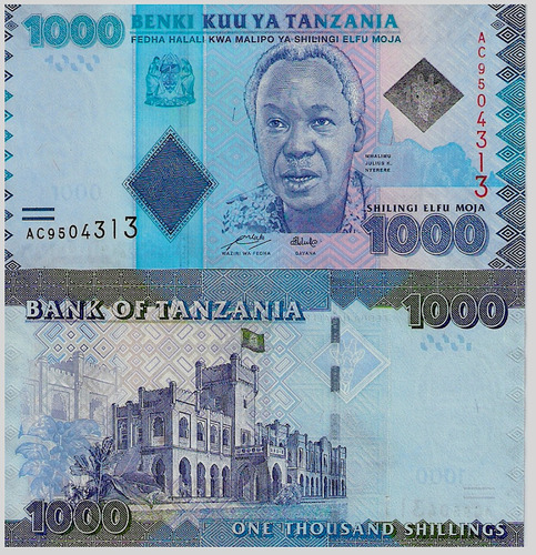 Billete De Tanzanía 1,000 Chelines 2020 Presidente J Nyerere