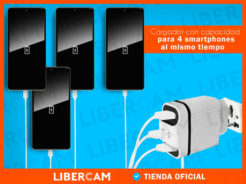 Cargador Celular Tablet Carga Rapida 3.1a + 3 Salidas Usb