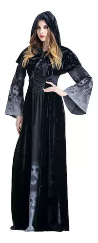 Disfraz De Morticia Addams Para Mujer, Vestido De Halloween