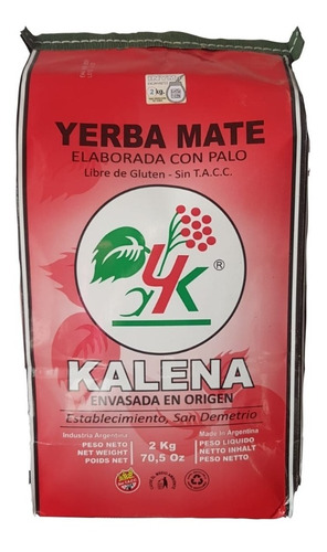 Pack  4 Paquetes Yerba Kalena X 2 Kilos