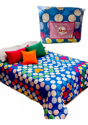 Acolchado Agatha Ruiz Queen 2 Pz Multicolor Nuevos Diseño 