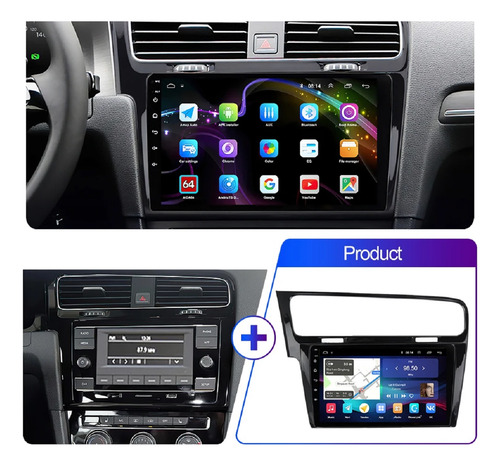Multimídia Android Volkswagen Golf G7 2014-19 8/core 10p