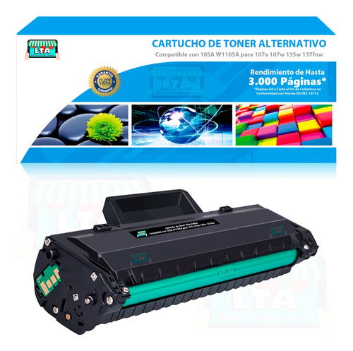 Toner Alternativo Compatible Con 107w 3.000 Pág Gtía. X Vida