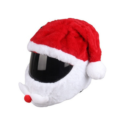 Funda Para Casco De Peluche Papá Noel Personalizada Navideña