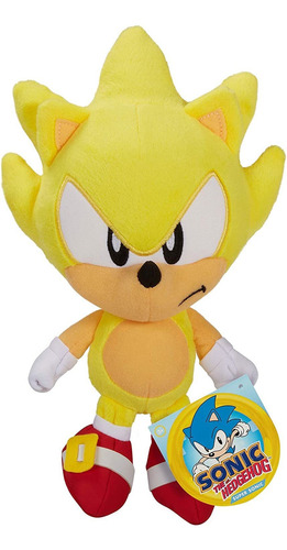 Figura De Peluche De Felpa Sonic The Hedgehog Super Sonic De
