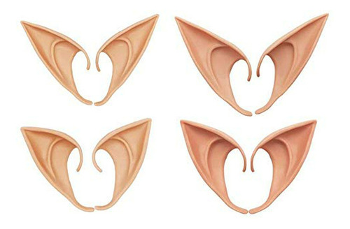  4 Pares Orejas Duende Elfos Latex Halloween Compatible Con 