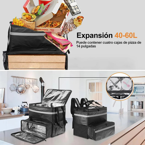 Mochila Repartidor Bolsa De Reparto Pizza Expandible Aislada