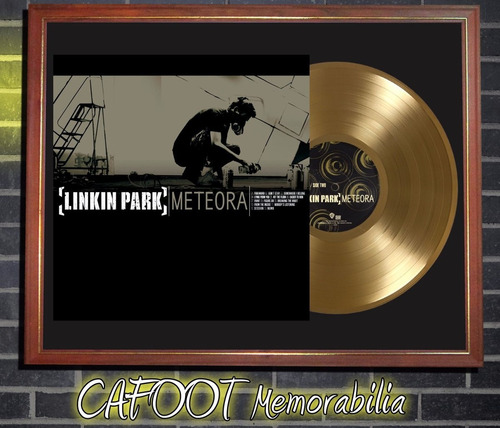 Linkin Park Meteora Tapa Lp Y Disco Oro Enmarcado Y Vidriado