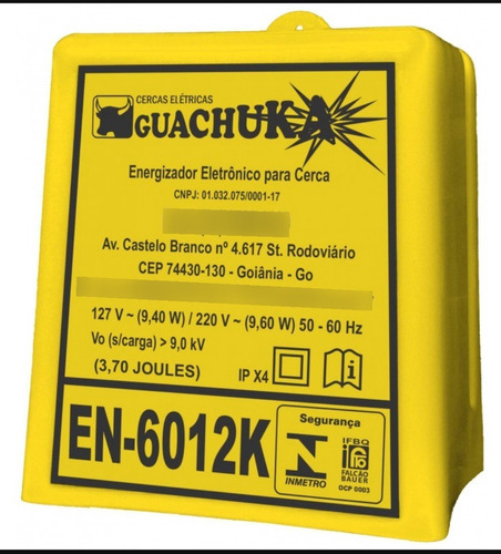 Eletrificador Cerca Elétrica En-6012k 110/220v Guachuka Rura 110V/220V
