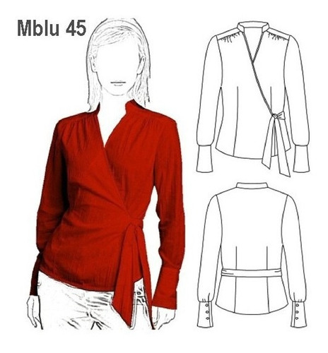 ( Moldes De Ropa)  Blusa Cruzada Mujer 0945