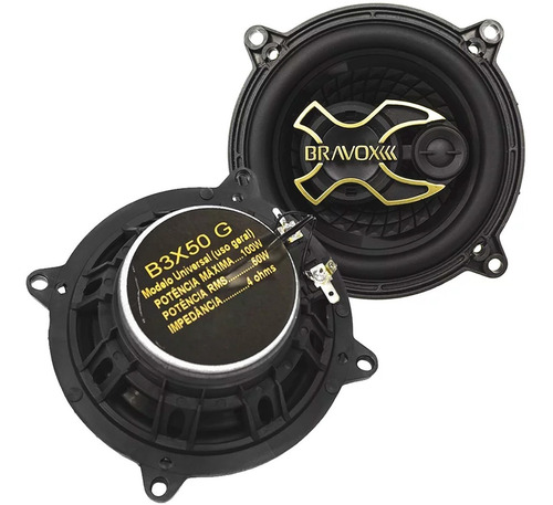 Imagen 2 de 6 de Parlantes Para Auto 5 Pulgadas Bravox B3x50 Gold Line 100rms