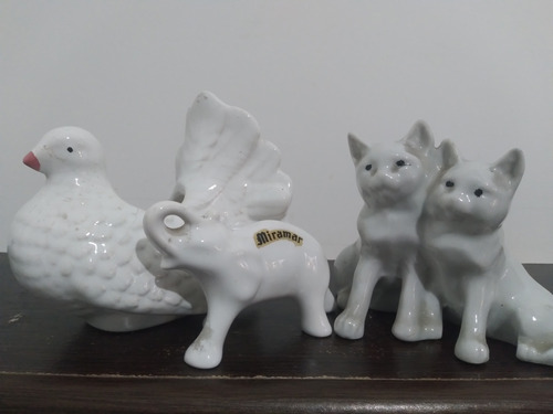 3 Figuras De Animales Decorativas En Ceramica Chicas 6 Cm