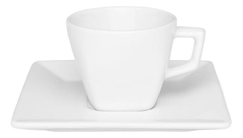 Xicara Com Pires Quartier White Oxford Porcelana 200ml