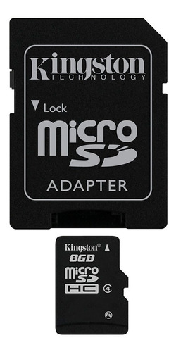 Tarjeta Micro Sd 8gb Clase 4 Kingston Android Camaras Bocina