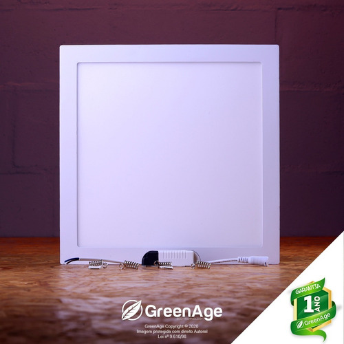 Plafon Painel Led Embutir 25w Branco Frio Quadrado