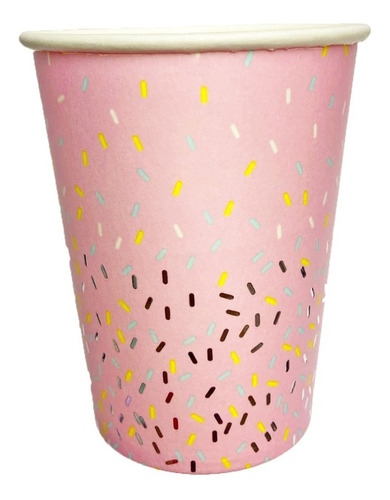 8 Vasos De Polipapel Confetti Colores Pastel 