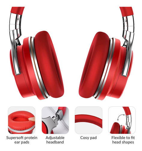 Auriculares Silensys , Cancelacion De Ruido Activa , Rojo
