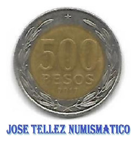 Chile Moneda 500 Pesos 2017 Palermo