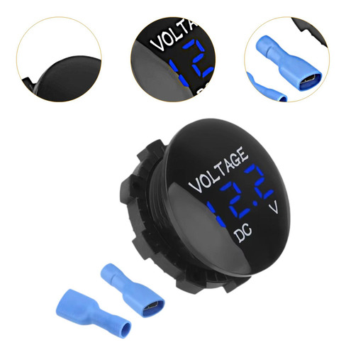 Voltímetro De Medidor De Voltaje De Automóvil Azul Digital
