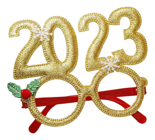Gafas De Navidad Foto Prop Favor De Fiesta Dorado