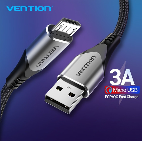 Cable Vention Tpe + Nylon Trenzado + Aluminio Micro Usb